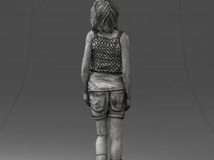 000358 Casual Girl in Summer Outfit 3dp 3D Print Model