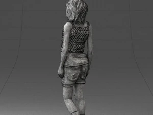 000358 Casual Girl in Summer Outfit 3dp 3D Print Model