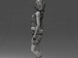 000358 Casual Girl in Summer Outfit 3dp 3D Print Model
