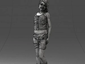 000358 Casual Girl in Summer Outfit 3dp 3D Print Model