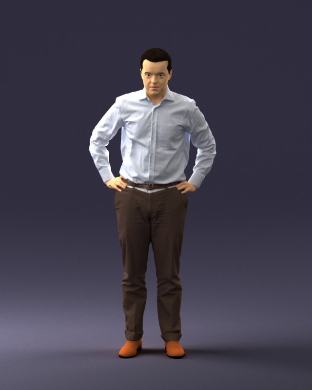 man in white shirt 0005 3d print ready 3D 打印模型 .c4d .max .obj .3ds .fbx .stl .blend 