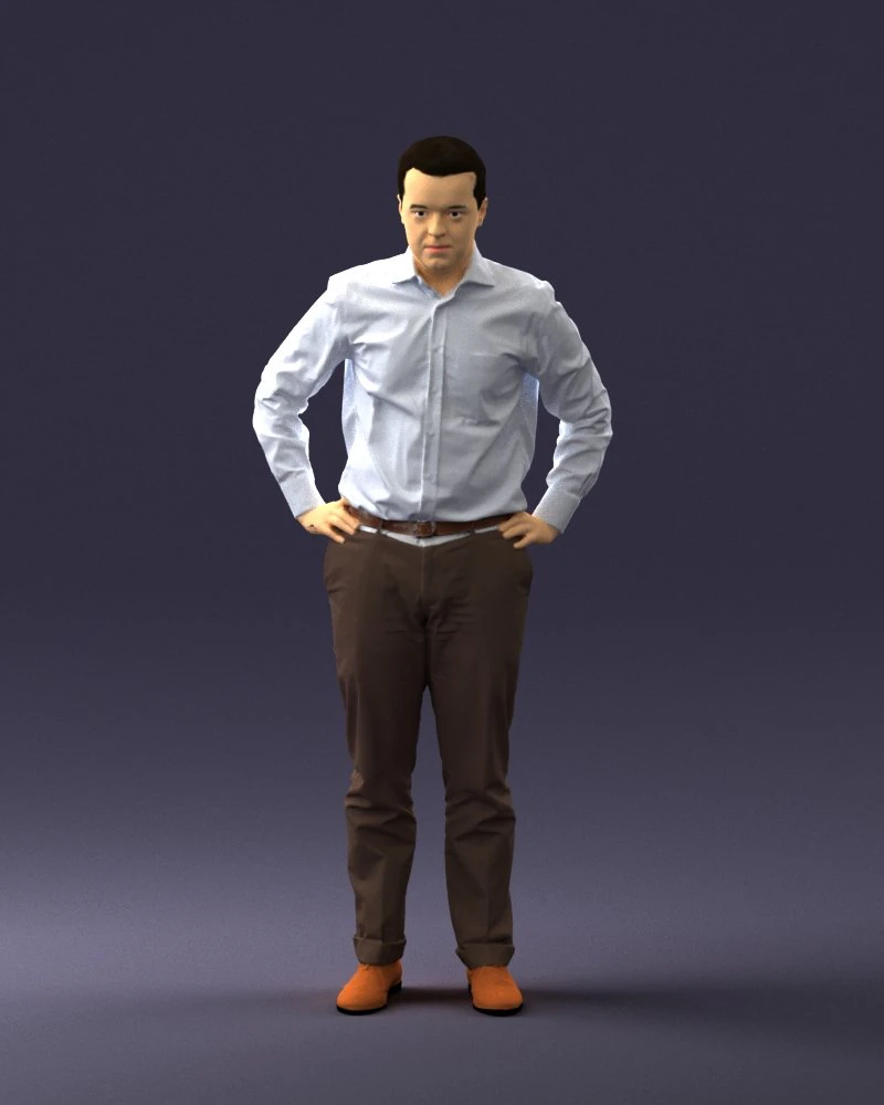 000348 Business Casual Man 3dp 3D Print Model .c4d .max .obj .3ds .fbx .stl .blend 