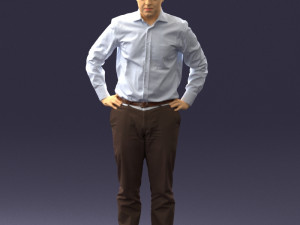 man in white shirt 0005 3d print ready Modelo de Impressão 3D