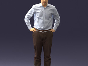 man in white shirt 0005 3d print ready 3D 打印模型