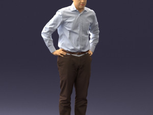 man in white shirt 0005 3d print ready 3D 打印模型