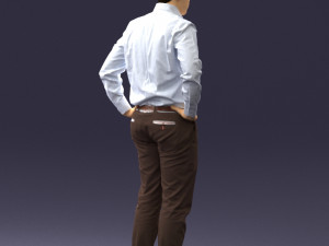 man in white shirt 0005 3d print ready 3D 打印模型