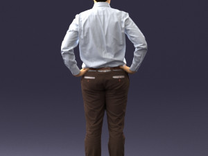 man in white shirt 0005 3d print ready 3D 打印模型