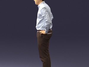 man in white shirt 0005 3d print ready 3D 打印模型