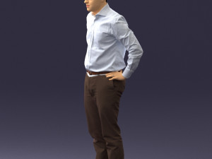 man in white shirt 0005 3d print ready 3D 打印模型