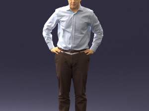 man in white shirt 0005 3d print ready 3D 打印模型