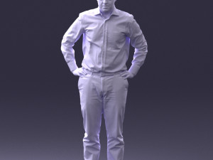 man in white shirt 0005 3d print ready 3D 打印模型