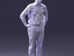 man in white shirt 0005 3d print ready 3D 打印模型