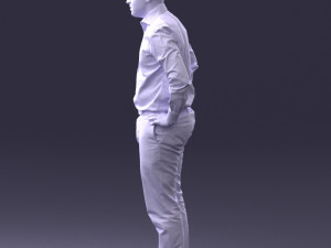 man in white shirt 0005 3d print ready 3D 打印模型