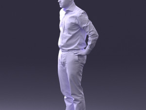 man in white shirt 0005 3d print ready 3D 打印模型