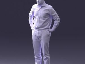 man in white shirt 0005 3d print ready 3D 打印模型