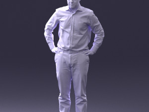 man in white shirt 0005 3d print ready 3D 打印模型