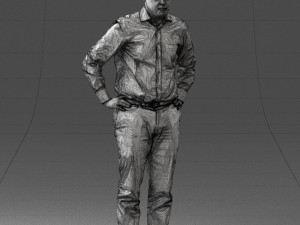 man in white shirt 0005 3d print ready 3D 打印模型