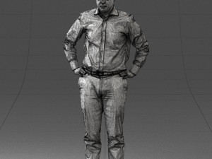 man in white shirt 0005 3d print ready 3D 打印模型