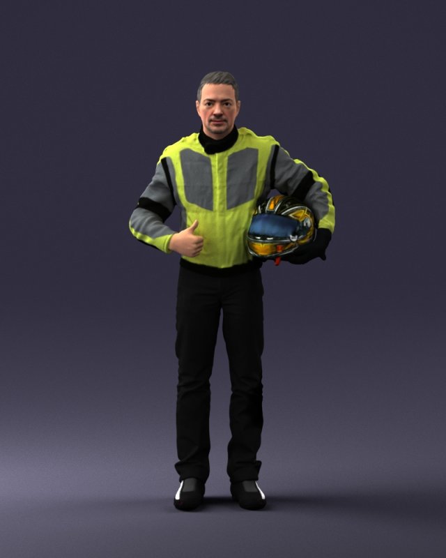 moto racer in pose 0013 3D Model .c4d .max .obj .3ds .fbx .stl .blend 