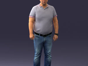 000361 Casual Man in Polo Shirt 3D Model