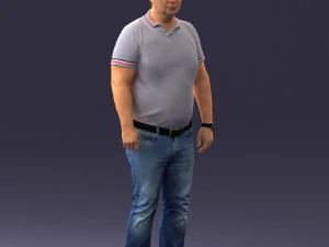 000361 Casual Man in Polo Shirt 3D Model