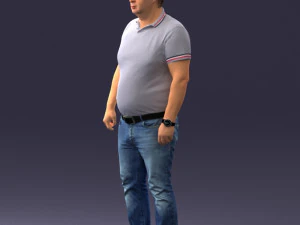 000361 Casual Man in Polo Shirt 3D Model