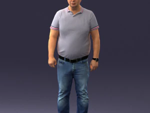 000361 Casual Man in Polo Shirt 3D Model