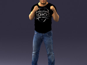 man in boxer pose 0019 3D Model