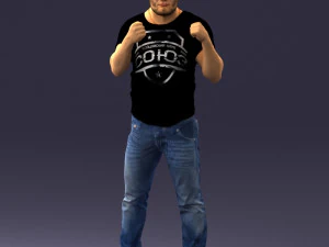 000362 Homem em pose de lutador Modelo 3D