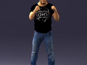 man in boxer pose 0019 3D Model