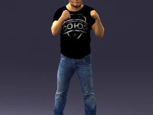000362 Fighter Pose Man 3D Model