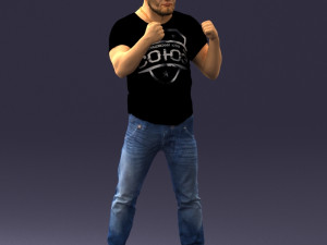 man in boxer pose 0019 3D Model