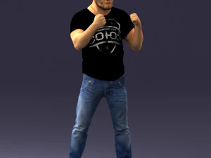 000362 Fighter Pose Man 3D Model