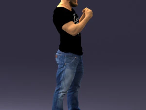 000362 Fighter Pose Man 3D Model