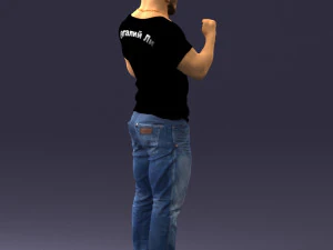 000362 Fighter Pose Man 3D Model