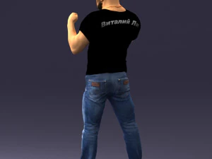000362 Fighter Pose Man 3D Model