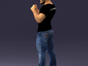 000362 Fighter Pose Man 3D Model