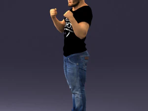 000362 Fighter Pose Man 3D Model