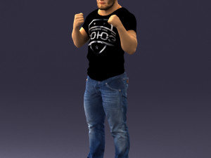 man in boxer pose 0019 3D Model