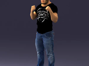 000362 Fighter Pose Man 3D Model
