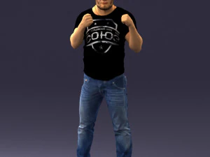 000362 Fighter Pose Man 3D Model