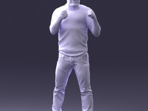 man in boxer pose 0019 3D Model