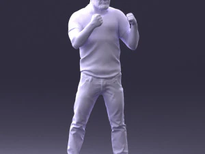000362 Fighter Pose Man 3D Model