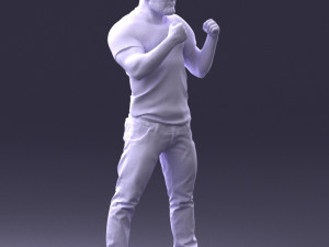 man in boxer pose 0019 3D Model