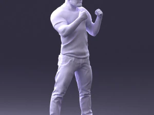 000362 Fighter Pose Man 3D Model