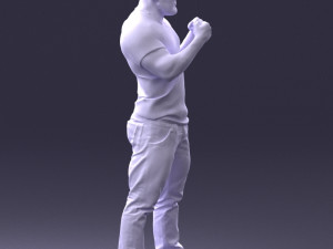 man in boxer pose 0019 3D Model