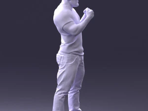 000362 Fighter Pose Man 3D Model