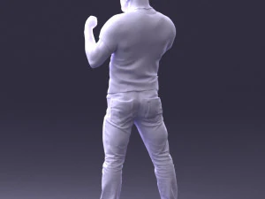 000362 Fighter Pose Man 3D Model