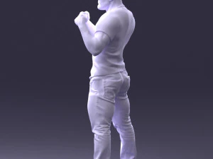 000362 Fighter Pose Man 3D Model