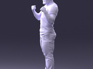 man in boxer pose 0019 3D Model